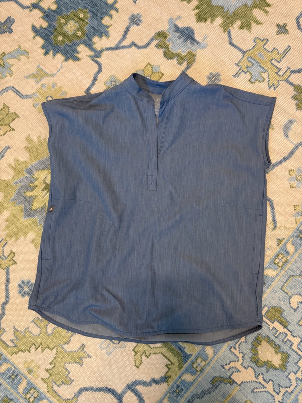 Figs Rafaela Oversized Scrub Top in Heather Indigo
